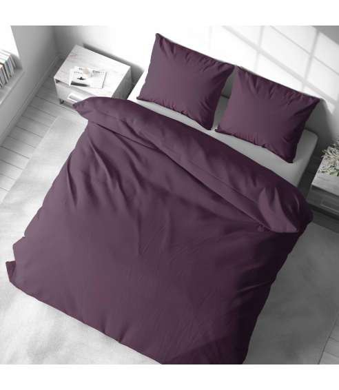 Premium satin bettwäsche set "Plum glow". Bettwäsche aus Satin