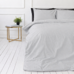 Premium satin bettwäsche set "Silvara". Bettwäsche 150x200, 135/140x200 cm, 150x200 cm, 155/160x200 cm, 180x200 cm, 200x200 cm, 200x220 cm, 220x240 cm. Sanft graues modernes bettwäsche-set ohne muster