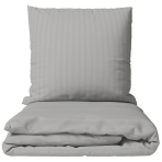 Premium satin bettwäsche set "Silver Stripe Sateen". Bettwäsche 150x200, 135/140x200 cm, 150x200 cm, 155/160x200 cm, 180x200 cm, 200x200 cm, 200x220 cm, 220x240 cm. Graues bettwäsche-set mit dezentem streifenmuster