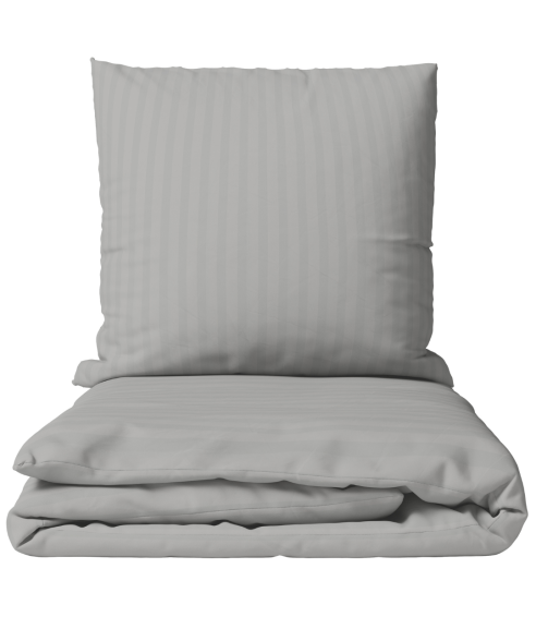 Premium satin bettwäsche set "Silver Stripe Sateen". Bettwäsche aus Satin