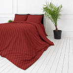 Premium satin bettwäsche set "Sun-dried Tomato Stripe Sateen". Mako Satin Bettwäsche, 135/140x200 cm, 155x220 cm, 160x200 cm, 180x200 cm, 200x200 cm, 200x220 cm, 220x240 cm. Bordeauxroter bettdeckenbezug mit vertikalen streifen. Premium satin bettwäsche set "Sun-dried Tomato Stripe Sateen". Mako Satin Bettwäsche, 135/140x200 cm, 155x220 cm, 160x200 cm, 180x200 cm, 200x200 cm, 200x220 cm, 220x240 cm. Bordeauxroter bettdeckenbezug mit vertikalen streifen.