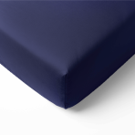 Satin Bettlaken „Blue glow“. Bettlaken, 150x220 cm, 180x220 cm, 200x220 cm, 220x260 cm. Schickes dunkelblaues bettlaken, perfekt für die schaffung eines ruhigen und raffinierten schlafbereichs.