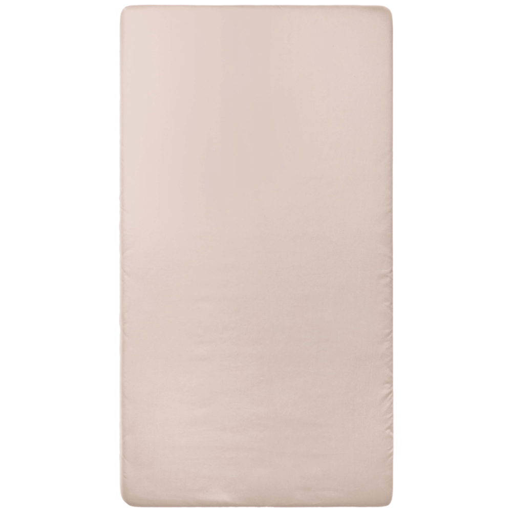 Satin Spannbettlaken „Classic Coffee Sateen“. Spannbettlaken 160x200, 90x200 cm, 135/140x200 cm, 160x200 cm, 180x200 cm. Hellbeiges spannbettlaken mit einem dezenten rosafarbenen unterton.