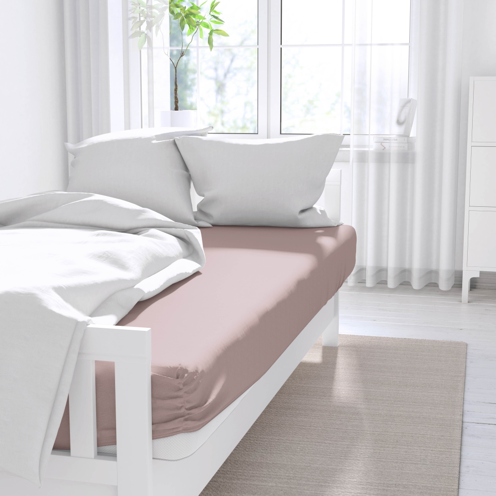 Satin Spannbettlaken „Dusty pink“. Spannbettlaken, 80x200 cm, 90x200 cm, 120x200 cm, 135/140x200 cm, 155/160x200 cm, 180x200 cm