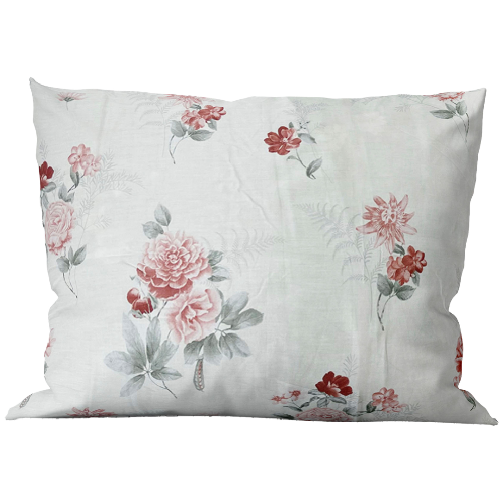 Satin Kissenbezüge „Pure Romance“. Heller kissenbezug mit rosen- und blumenmuster.