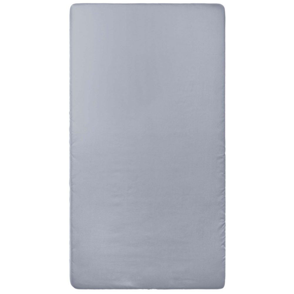 Satin Bettlaken „Moon Grey Satin flat sheet“, 150x220 cm, 200x220 cm, 220x240 cm. Minimalistisches hellgraues bettlaken für ein ruhiges schlafzimmer