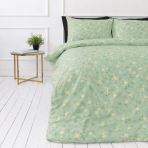 Satin bettwäsche set "Carlone". Grüne Bettwäsche, 135/140x200 cm, 200x200 cm, 200x220 cm. Hellgrünes baumwollsatin-bettwäsche-set mit feinem blumenmuster Satin bettwäsche set "Carlone". Grüne Bettwäsche, 135/140x200 cm, 200x200 cm, 200x220 cm. Hellgrünes baumwollsatin-bettwäsche-set mit feinem blumenmuster