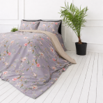 Satin bettwäsche set "Daphne". Lila Bettwäsche, 135/140x200 cm, 200x200 cm, 200x220 cm. Hellviolette bettwäsche mit rosa und weißen blumen Satin bettwäsche set "Daphne". Lila Bettwäsche, 135/140x200 cm, 200x200 cm, 200x220 cm. Hellviolette bettwäsche mit rosa und weißen blumen
