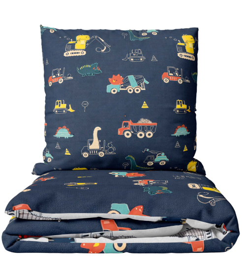 Premium satin bettwäsche set "Dinoscape". Bettwäsche aus Satin