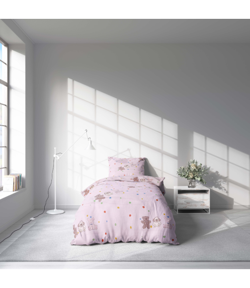 Premium satin bettwäsche set "Dreamy Dots". Bettwäsche aus Satin