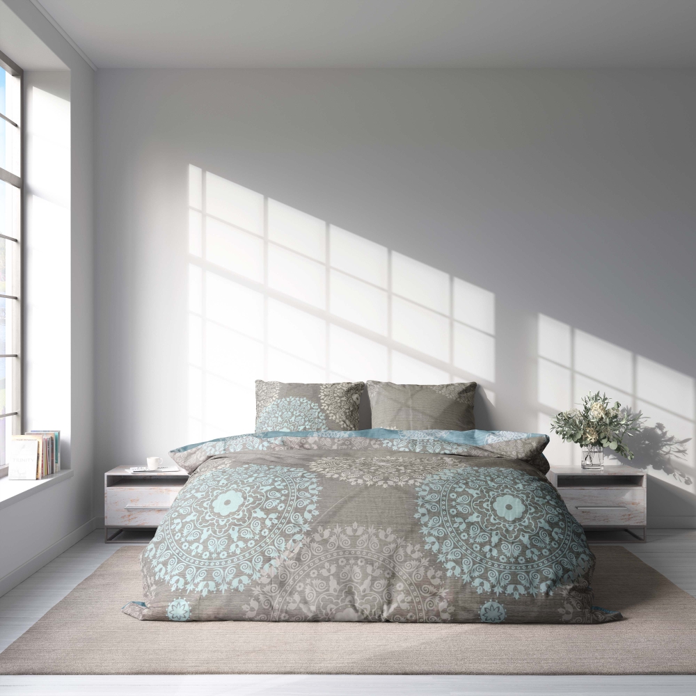Satin bettwäsche set "Medallions". Bettwäsche aus Satin, 135/140x200 cm, 200x200 cm, 200x220 cm
