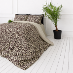 Satin bettwäsche set "Exotic Leopard". Bettwäsche 135x200, 135/140x200 cm, 200x200 cm, 200x220 cm. Sandfarbenes bettwäsche-set mit schwarzbraunen leopardenmotiven Satin bettwäsche set "Exotic Leopard". Bettwäsche 135x200, 135/140x200 cm, 200x200 cm, 200x220 cm. Sandfarbenes bettwäsche-set mit schwarzbraunen leopardenmotiven