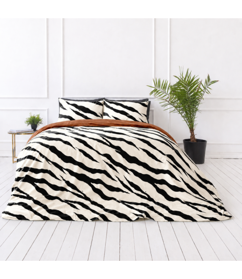 Satin bettwäsche set "Exotic Zebra". Bettwäsche aus Satin