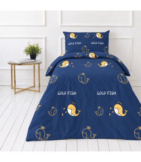 Premium satin bettwäsche set "Gold Fish". Bettwäsche aus Satin