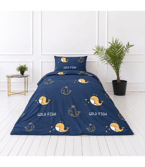 Premium satin bettwäsche set "Gold Fish". Bettwäsche aus Satin