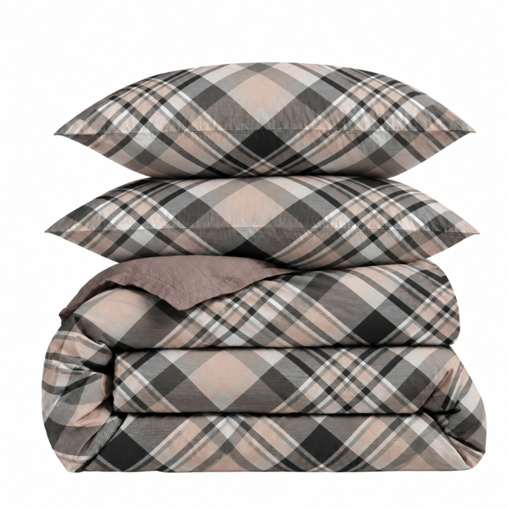 Satin bettwäsche set "Flanko“. Bettwäsche 135x200, 135/140x200 cm, 200x200 cm, 200x220 cm. Kariertes bettwäsche-set in sandfarbenen, grauen, weißen und schwarzen tönen. Satin bettwäsche set "Flanko“. Bettwäsche 135x200, 135/140x200 cm, 200x200 cm, 200x220 cm. Kariertes bettwäsche-set in sandfarbenen, grauen, weißen und schwarzen tönen.
