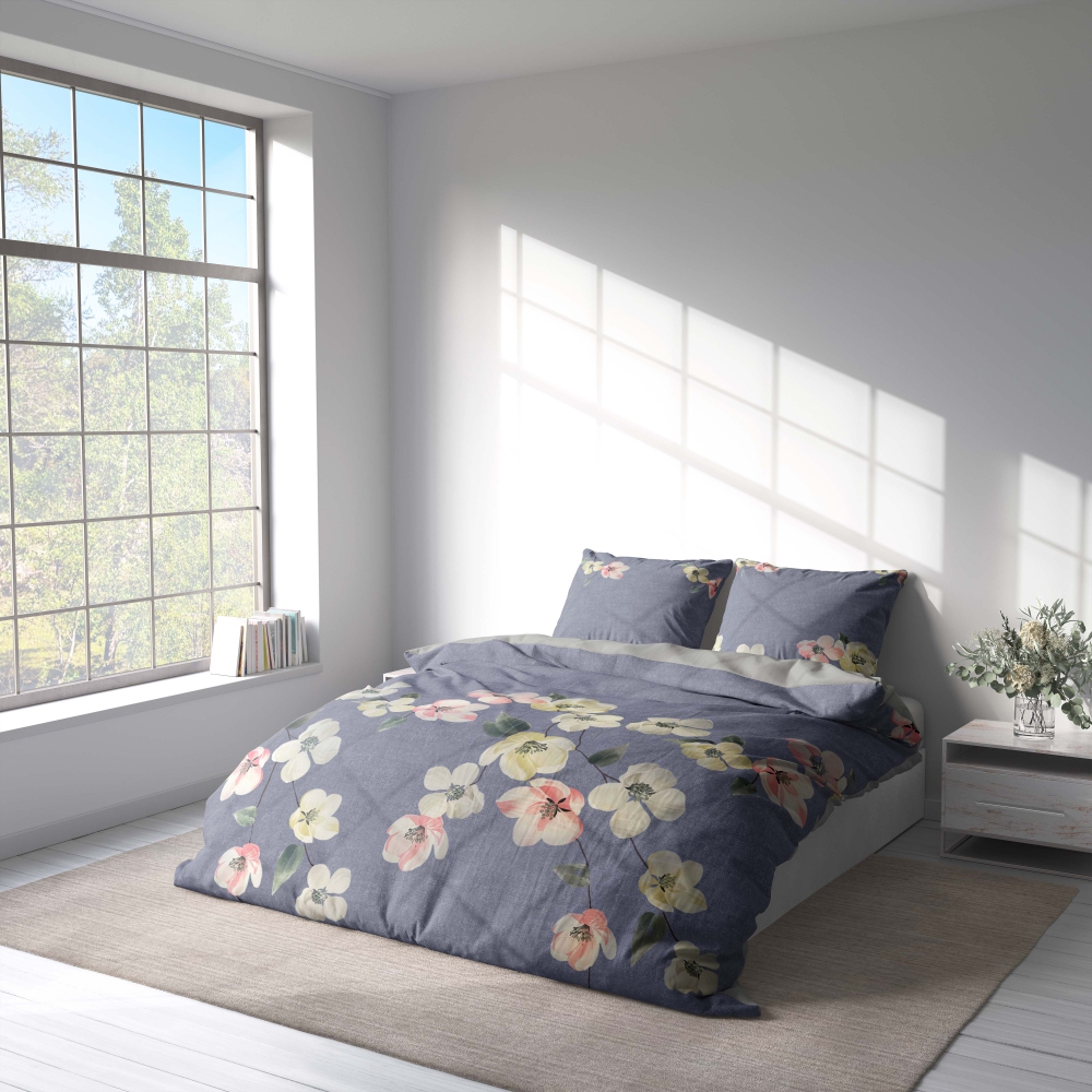 Satin bettwäsche set "Petals". Bettwäsche aus Satin, 135/140x200 cm, 155/160x200 cm, 200x200 cm, 200x220 cm