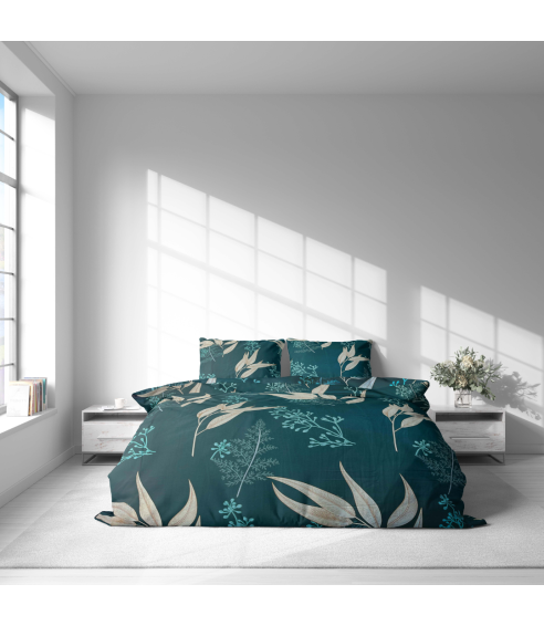 Premium satin bettwäsche set "Premium Verdure". Bettwäsche aus Satin