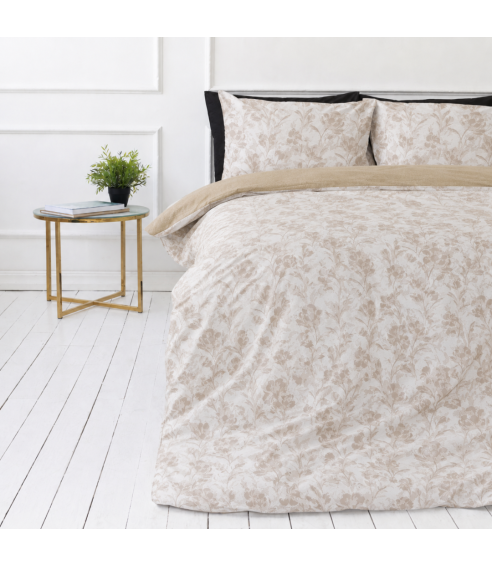 Satin bettwäsche set "Sand Damask". Bettwäsche aus Satin