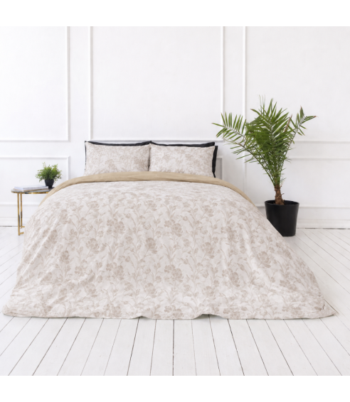 Satin bettwäsche set "Sand Damask". Bettwäsche aus Satin