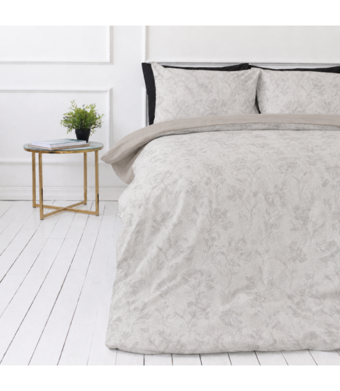 Satin bettwäsche set "Sand Damask". Bettwäsche aus Satin