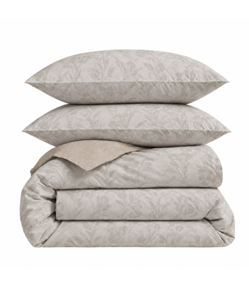 Satin bettwäsche set "Sand Damask". Bettwäsche aus Satin