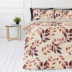 Satin bettwäsche set "Terracotta". Bettwäsche 135x200, 135/140x200 cm, 200x200 cm, 200x220 cm. Baumwollsatin-bettwäsche-set mit herbstlichem blättermuster Satin bettwäsche set "Terracotta". Bettwäsche 135x200, 135/140x200 cm, 200x200 cm, 200x220 cm. Baumwollsatin-bettwäsche-set mit herbstlichem blättermuster