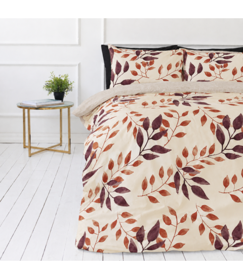 Satin bettwäsche set "Terracotta". Bettwäsche aus Satin
