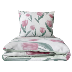 Satin bettwäsche set "Tuliplace". Bettwäsche aus Satin, 135/140x200 cm