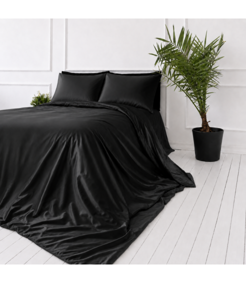 Seidenbettwäsche set "Onyx Silk". Bettwäsche 200x220