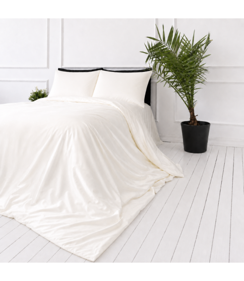 Seidenbettwäsche set "Pearl White Silk". Bettwäsche 200x220