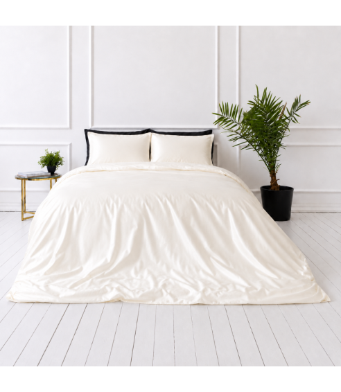 Seidenbettwäsche set "Pearl White Silk". Bettwäsche 200x220
