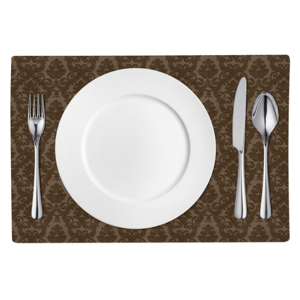 Tischset „Green baroque placemat“ 1 stk.. Tischdecke aus Leinen, 30x45 cm. Grüner tischuntersetzer mit elegantem jacquard-muster, der ihrem tisch charme und gemütlichkeit verleiht.