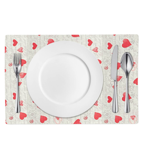 Tischset „Hearts placemat“ 1 stk.. Tischdecke aus Leinen