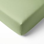 Jersey Spannbettlaken „Olive“. Spannbettlaken 200x200, 90x200 cm, 135/140x200 cm, 155/160x200 cm, 180x200 cm, 200x220 cm. Hellgrünes spannbettlaken mit schlichtem minimalistischem design