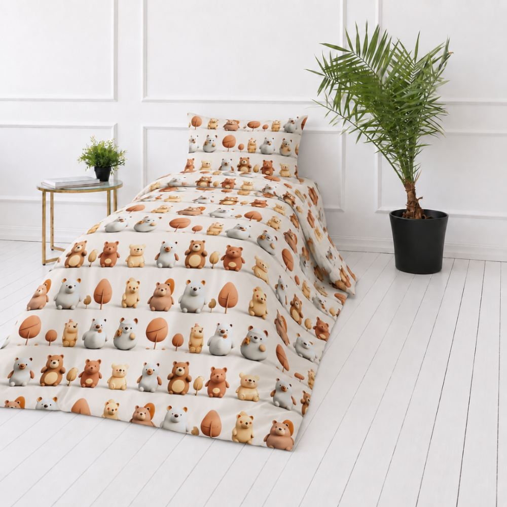 Kinderbettwäsche set "Besties". Bettwäsche 155x200, 135/140x200 cm, 150x200 cm, 155/160x200 cm. Kinder-bettwäsche-set mit braunen, grauen und cremefarbenen bären. Kinderbettwäsche set "Besties". Bettwäsche 155x200, 135/140x200 cm, 150x200 cm, 155/160x200 cm. Kinder-bettwäsche-set mit braunen, grauen und cremefarbenen bären.
