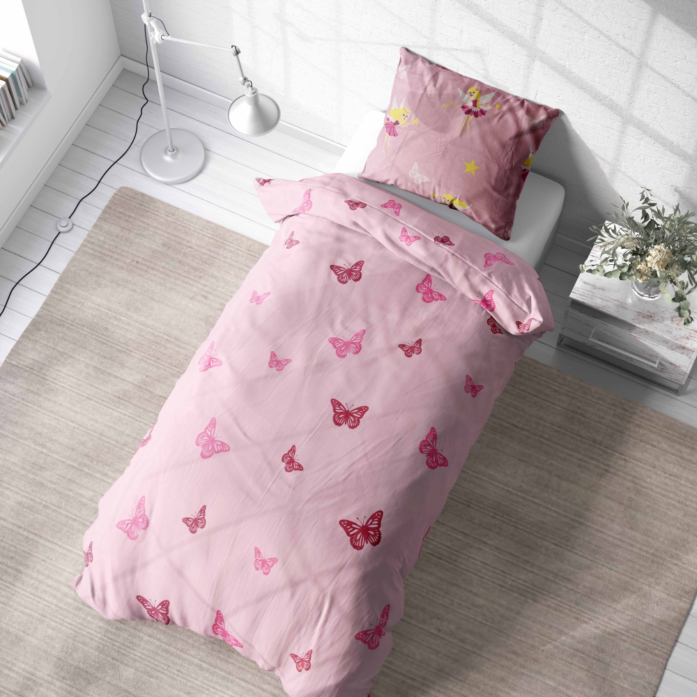 Kinderbettwäsche "Blushing Butterflies". Kinderbettwäsche, 135/140x200 cm
