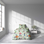 Bettwäsche set „Balloons and Friends“. Kinderbettwäsche, 135/140x200 cm. Fröhliches und farbenfrohes bettwäscheset für kinder, ideal für das kinderzimmer mit festlichem motiv.