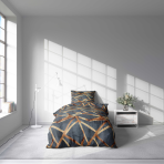 Bettwäsche set "Zafirion". Bettwäsche 155x200, 135/140x200 cm, 150x200 cm, 155/160x200 cm. Anthrazitfarbenes bettwäsche-set mit abstrakten linien.