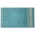 Badetuch „Seafoam olympian“. Badetücher, 70x140 cm. Leuchtend türkisfarbenes handtuch mit klassischem goldenem ornamentstreifen Badetuch „Seafoam olympian“. Badetücher, 70x140 cm. Leuchtend türkisfarbenes handtuch mit klassischem goldenem ornamentstreifen
