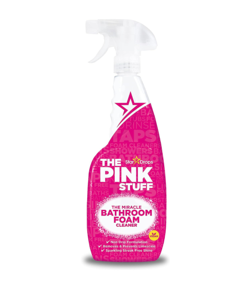 Badreiniger „Bathroom spray The Pink Stuff“. Reinigungsmittel